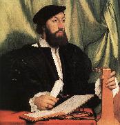 Unknown Gentleman with Music Books and Lute sf HOLBEIN, Hans the Younger